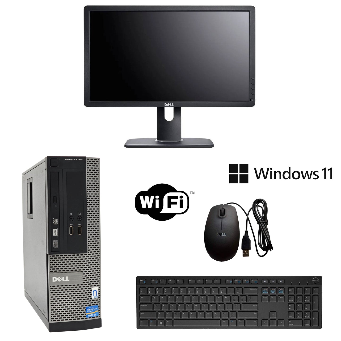 Bundle Monitor and Dell OptiPlex SFF | i5 | Win 11 | 32 GB | 1 TB SSD | Wi-Fi