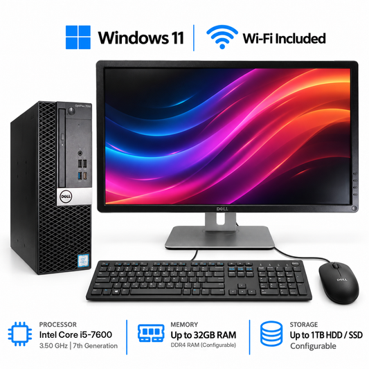 Rytech PNW Dell 7050 SFF PC and monitor bundle