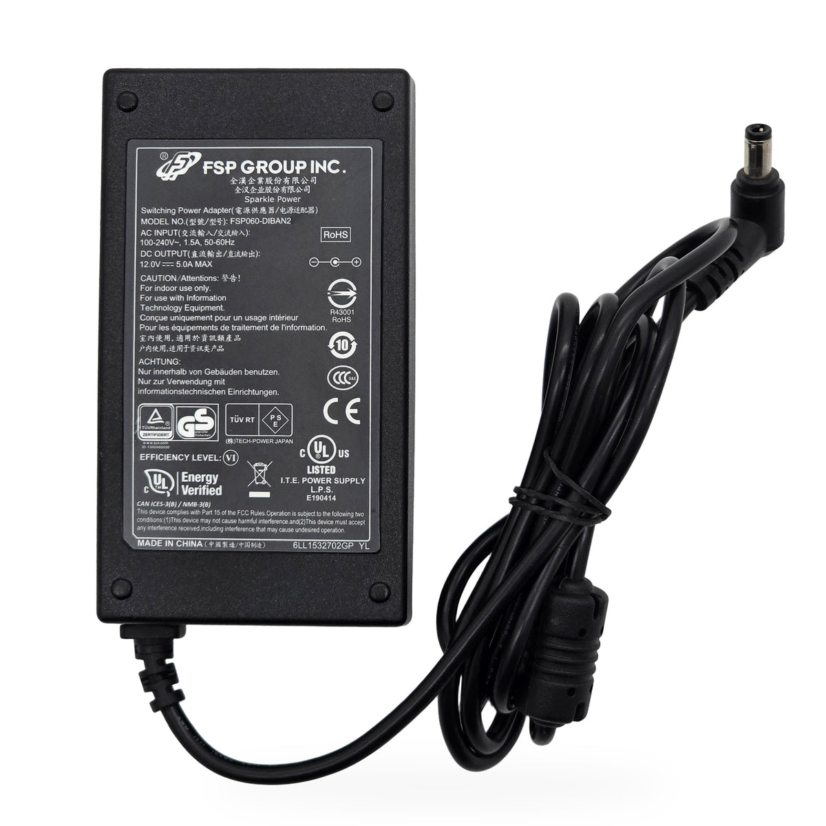 FSP Group Sparkle Power 60W AC Adapter FSP060-DIBAN2 12V 5A DC Barrel
