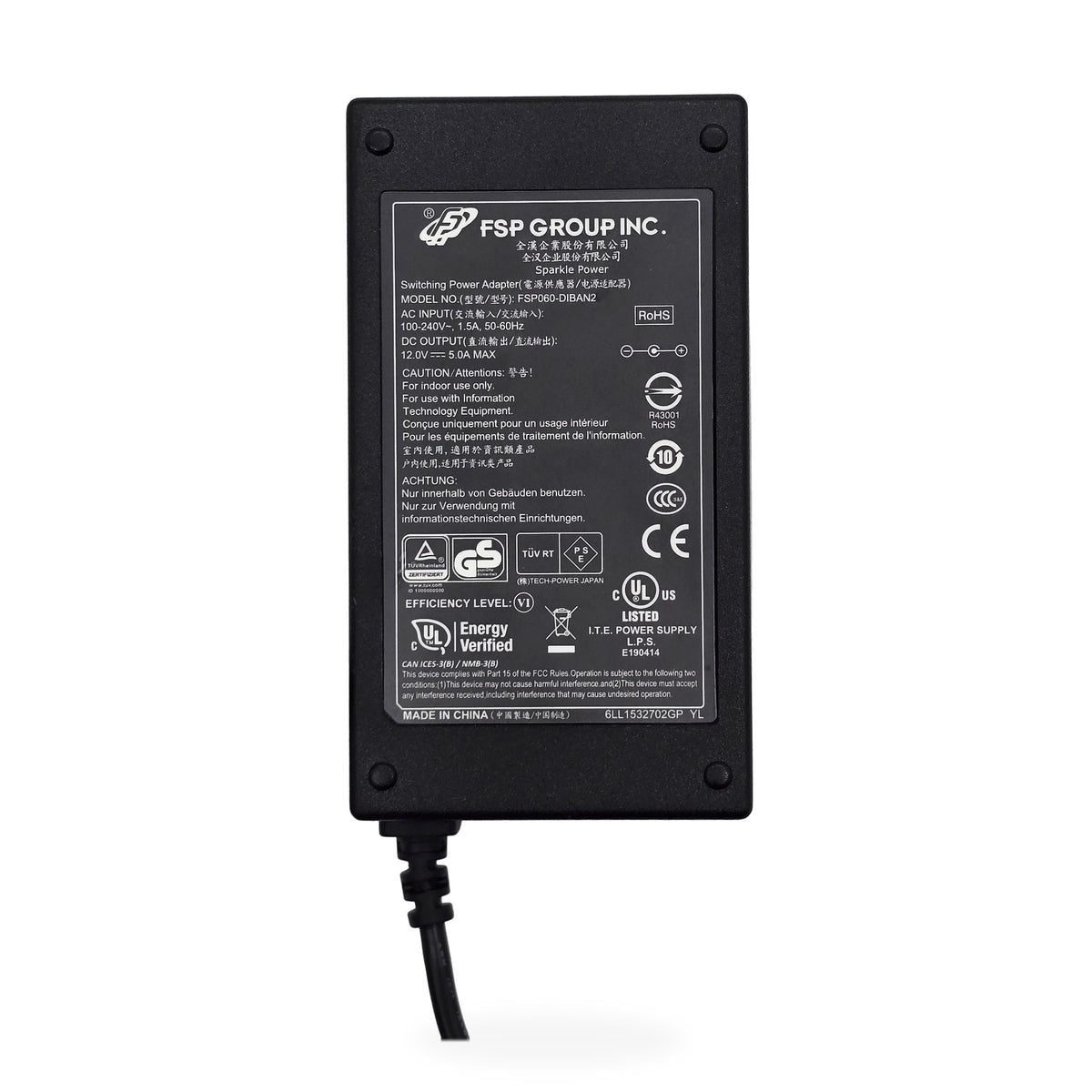 FSP Group Sparkle Power 60W AC Adapter FSP060-DIBAN2 12V 5A DC Barrel