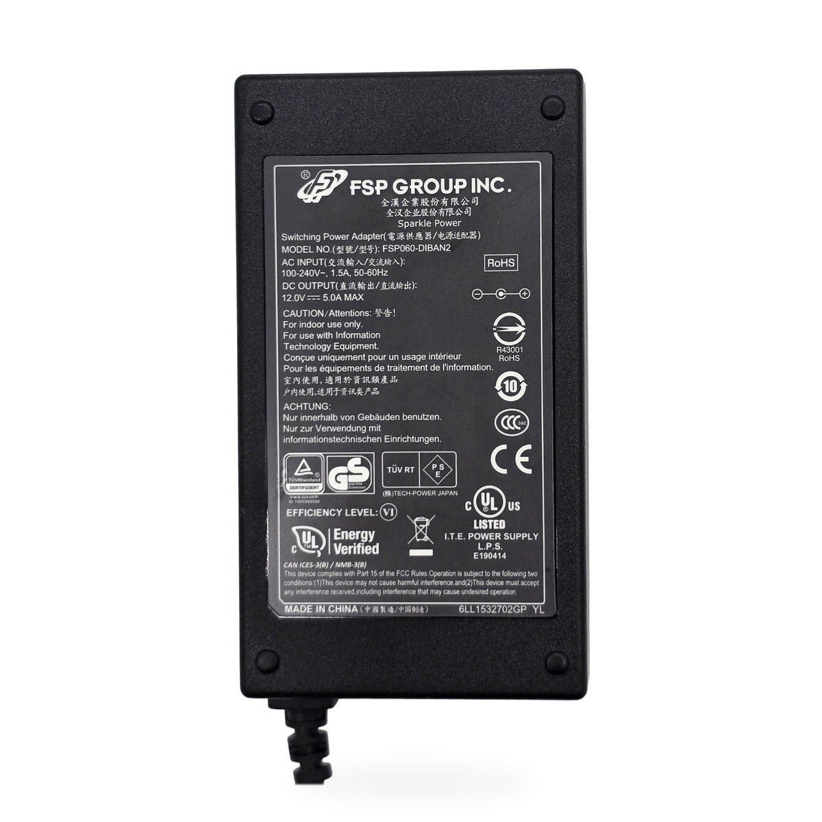 FSP Group Sparkle Power 60W AC Adapter FSP060-DIBAN2 12V 5A DC Barrel
