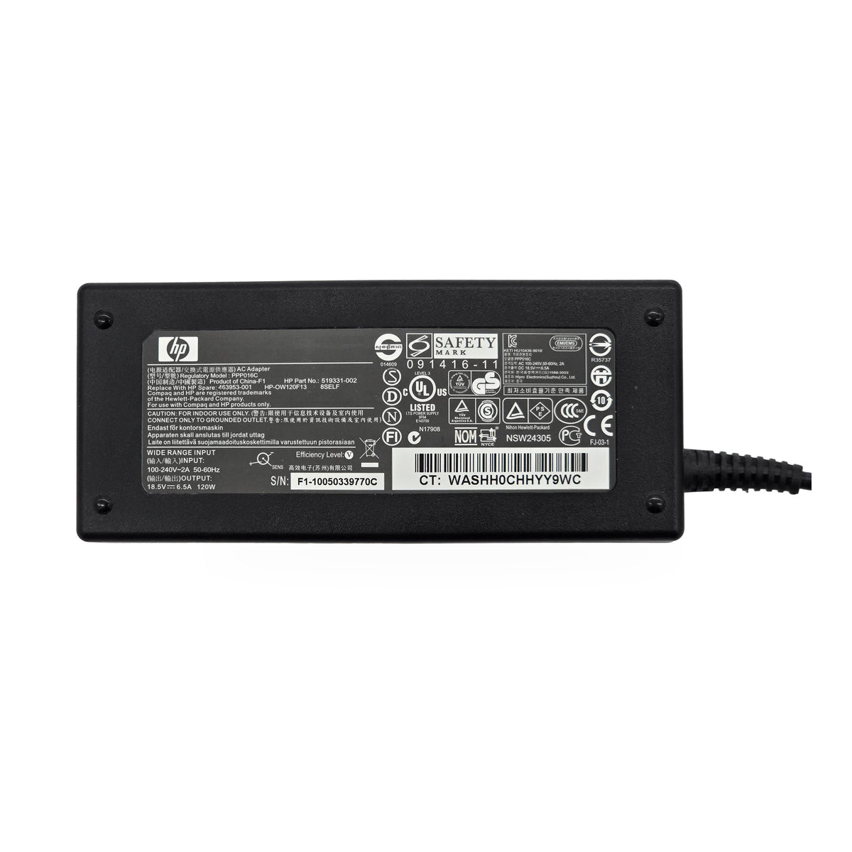 Genuine HP 120W AC Adapter 18.5V 6.5A PPP016C 519331-002