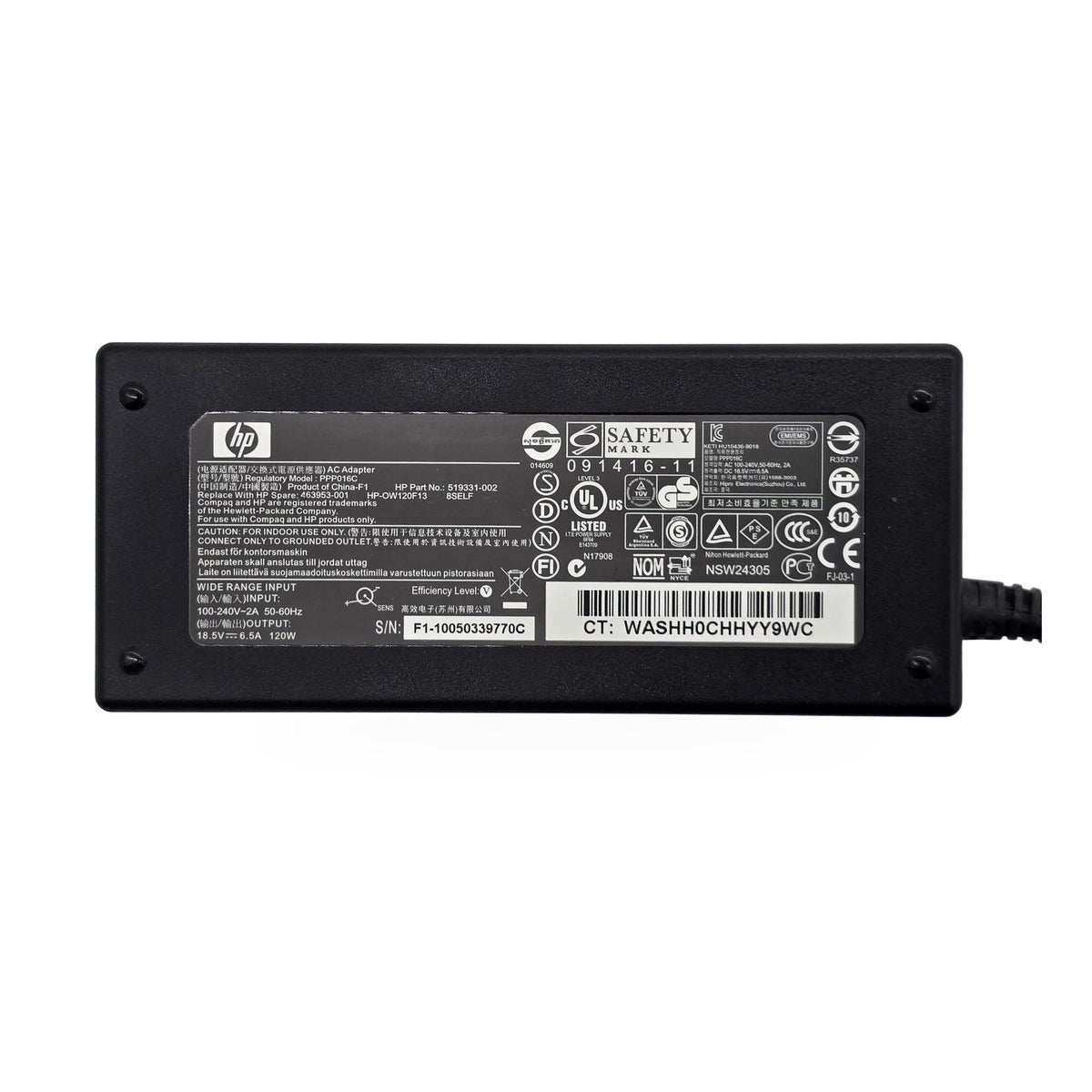 Genuine HP 120W AC Adapter 18.5V 6.5A PPP016C 519331-002