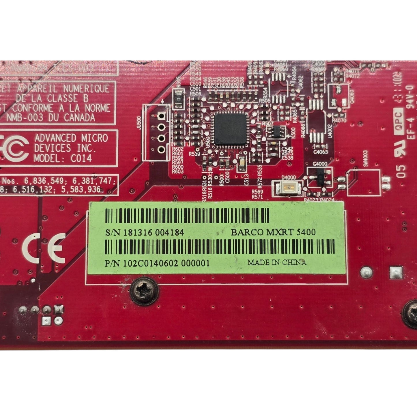 Barco MXRT-5400 ATI FirePro 1GB GDDR5 PCIe x16 Medical Graphics Card DP