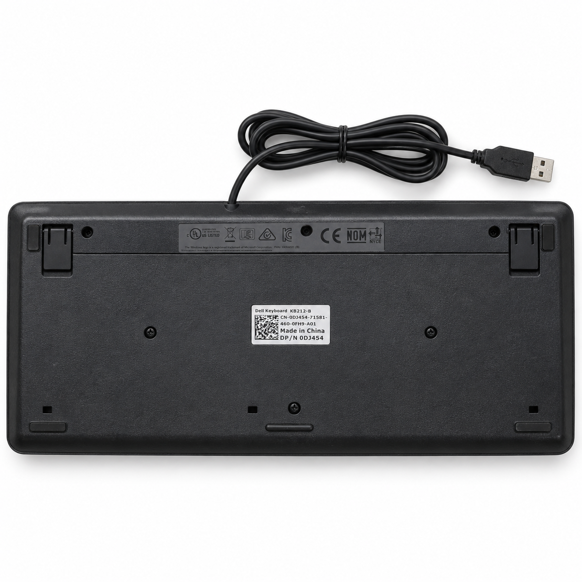 Dell KB212-B wired USB keyboard bottom view
