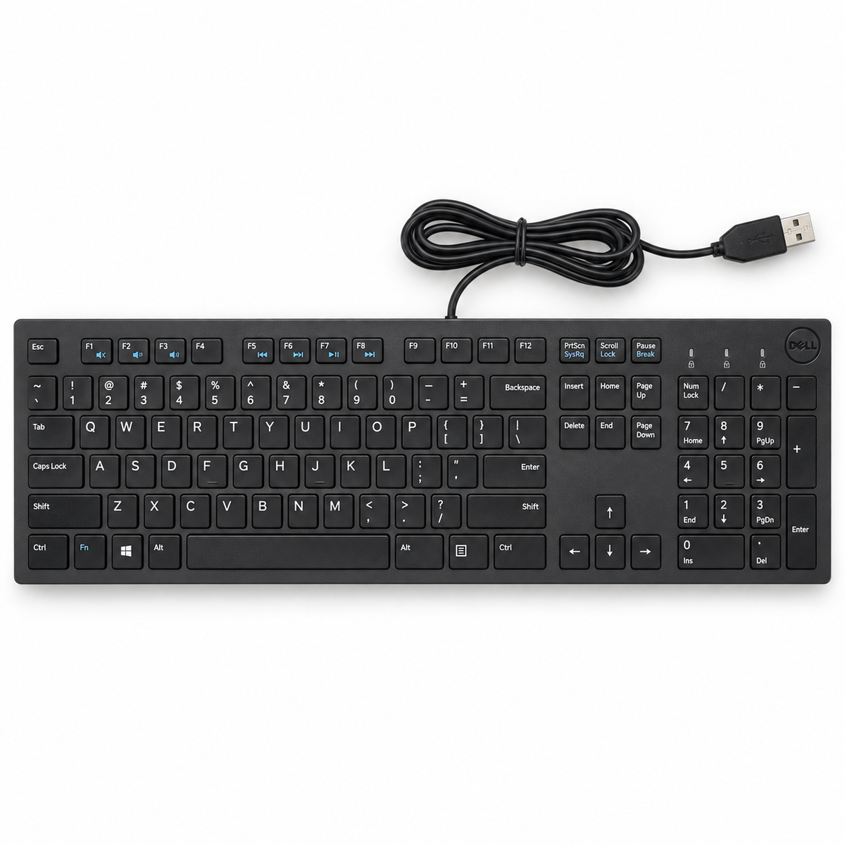 Dell KB216-BK-US wired USB keyboard top view