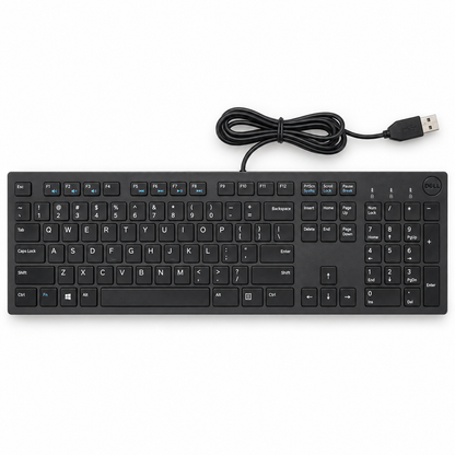 Dell KB216-BK-US wired USB keyboard top view