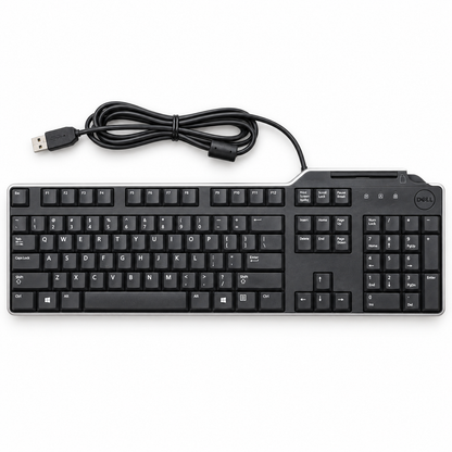 Dell KB813 wired USB smart card reader keyboard top view