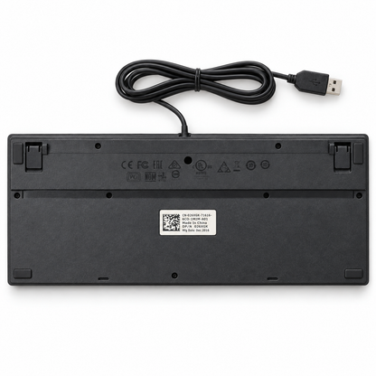 Dell KB813 wired USB smart card reader keyboard bottom view