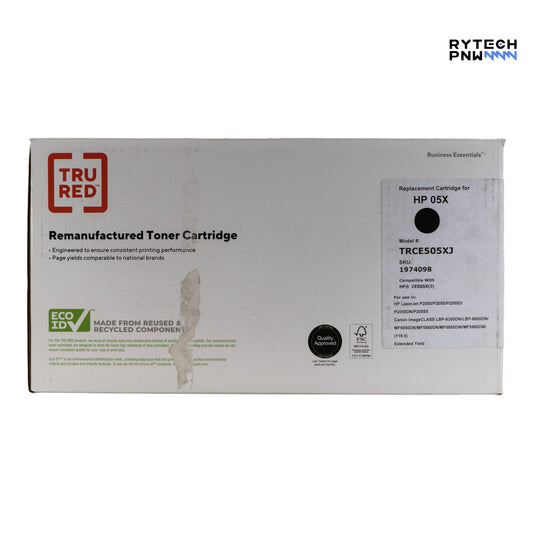 Tru Red Toner Cartridge | 05X | Compatible With HP CE505X | Black