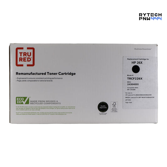 Tru Red Toner Cartridge | 26X | Compatible With HP CF226X | Black