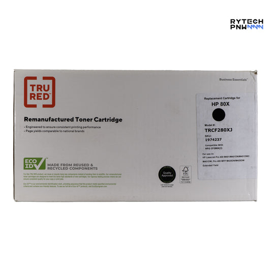 Tru Red Toner Cartridge | 80x | Compatible With HP CF 280X(J) | Black