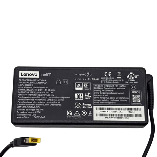 Genuine Lenovo 45N0363 45N0485 135W AC Adapter Charger 20V 6.75A OEM