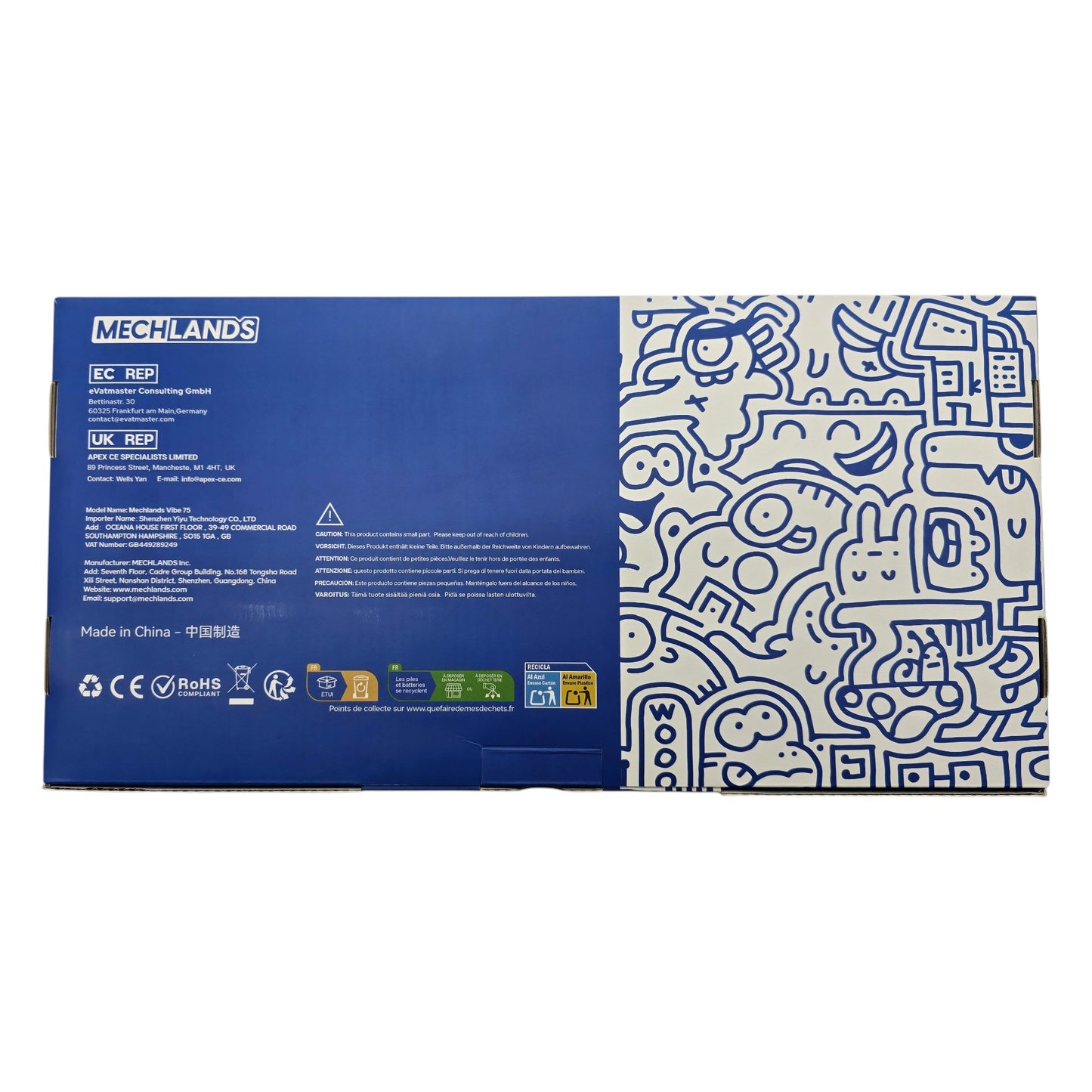 MechLands Vibe 75 75% Tri-Mode Wireless Mechanical Keyboard Screen USB-C