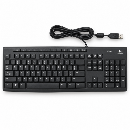 Logitech K200 wired USB media keyboard top view