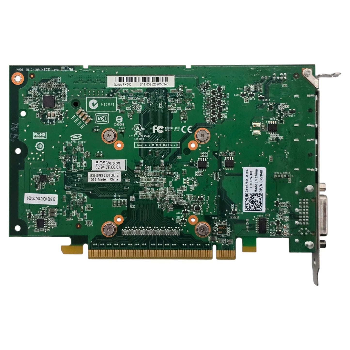 NVIDIA Quadro FX 580 PCIe x16 Graphics Card 2x DisplayPort DVI