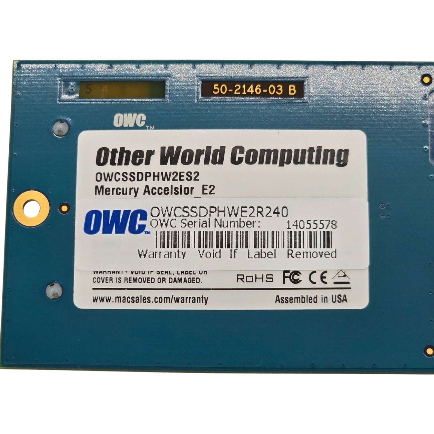 OWC Mercury Accelsior E2 240GB PCI Express SSD Card 2x 120GB eSATA