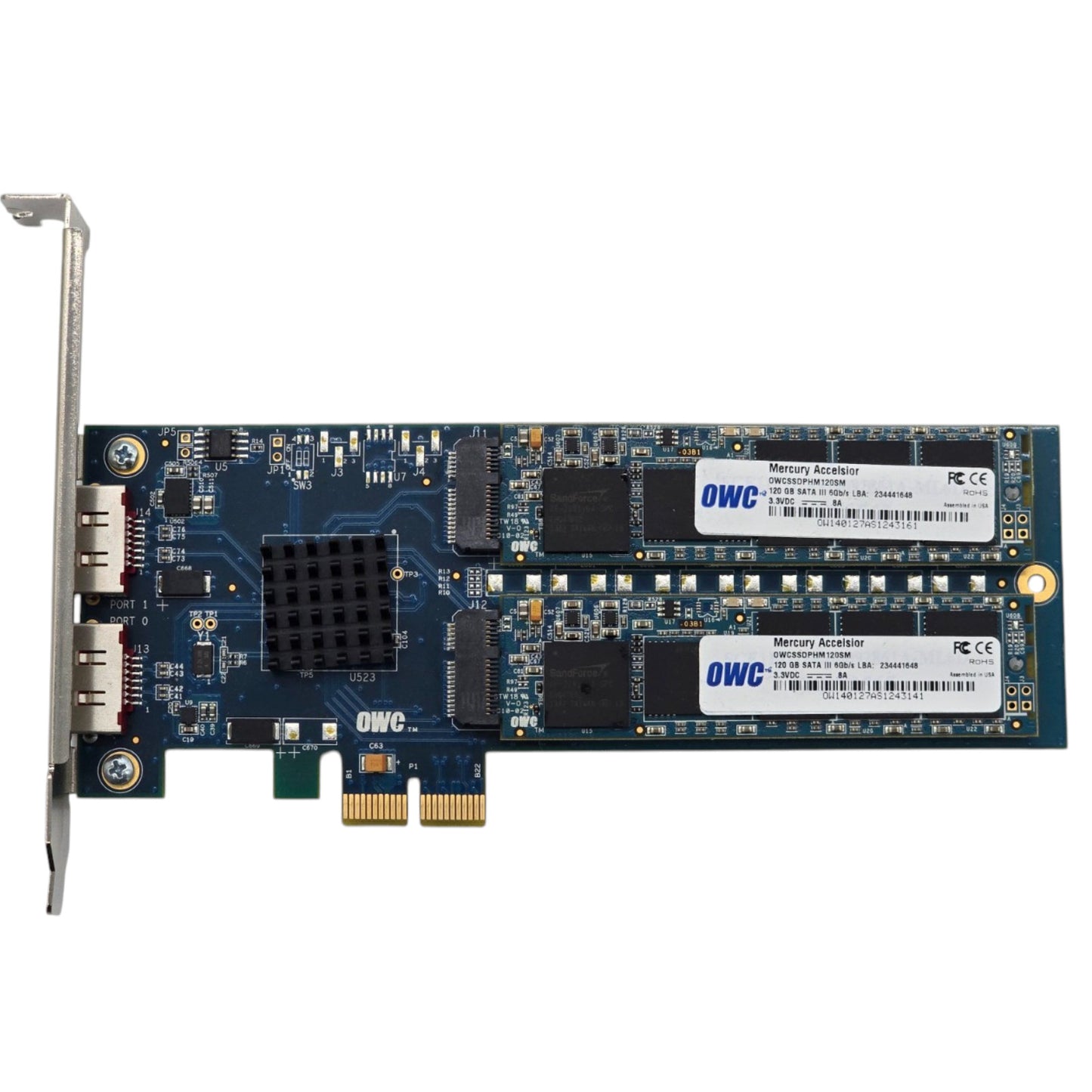 OWC Mercury Accelsior E2 240GB PCI Express SSD Card 2x 120GB eSATA