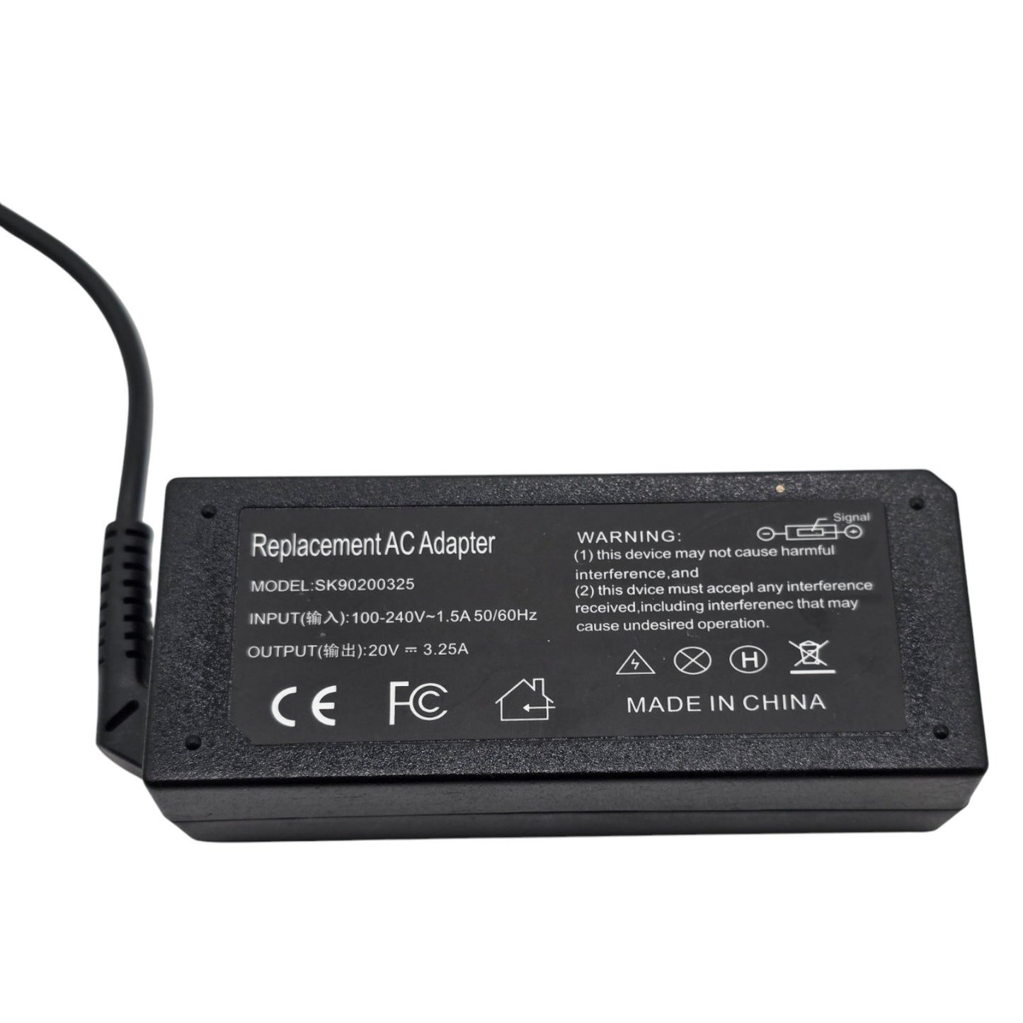 Replacement AC Adapter 20V 3.25A 65W Charger SK90200325 Power Supply