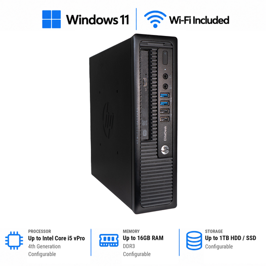Configurable HP EliteDesk 800 USFF PC | Up to i5  | 16 GB | 1 TB SDD | Wi-Fi