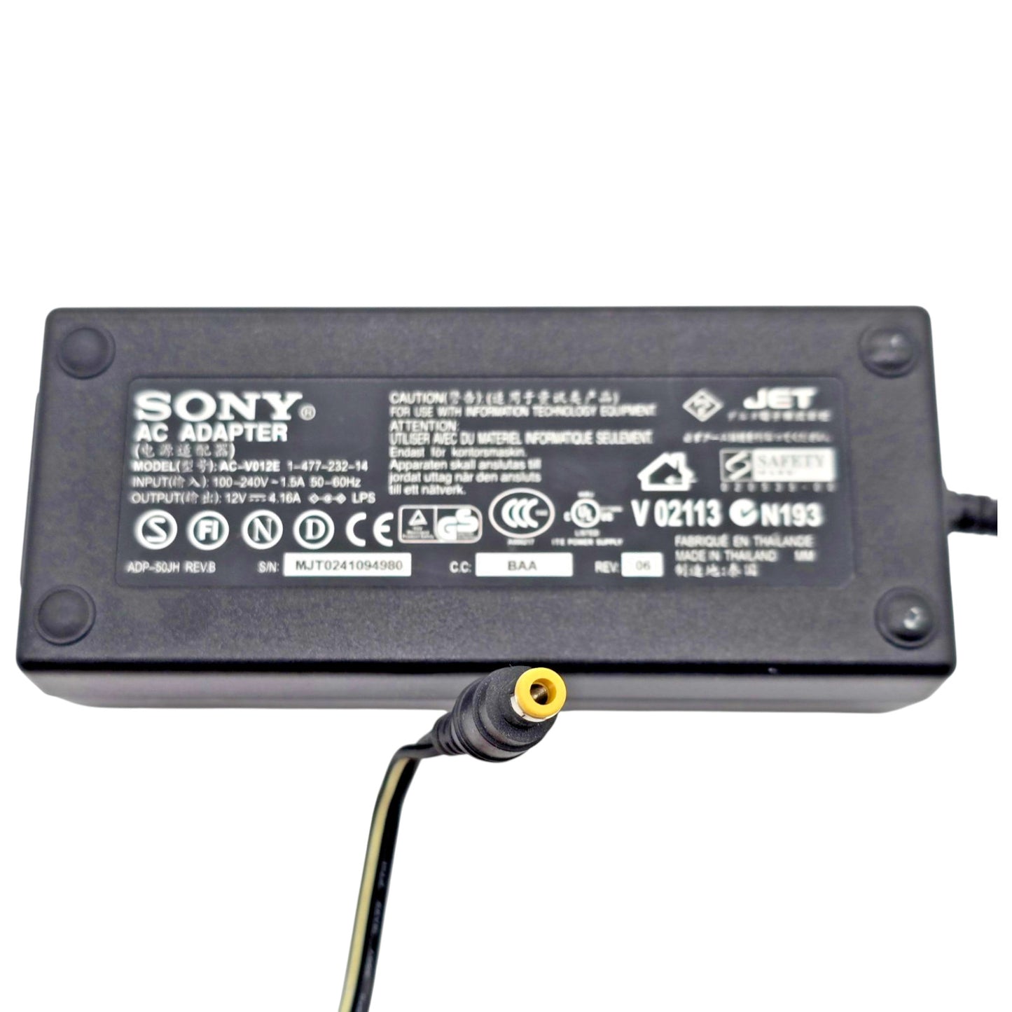 Sony AC-V012E 12V 4.16A 50W AC Adapter Power Supply OEM