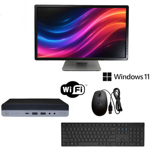 Monitor Bundle HP EliteDesk 800 G3 Mini | i5 | Win 11 | 16GB | 1TB SSD | Wi-Fi