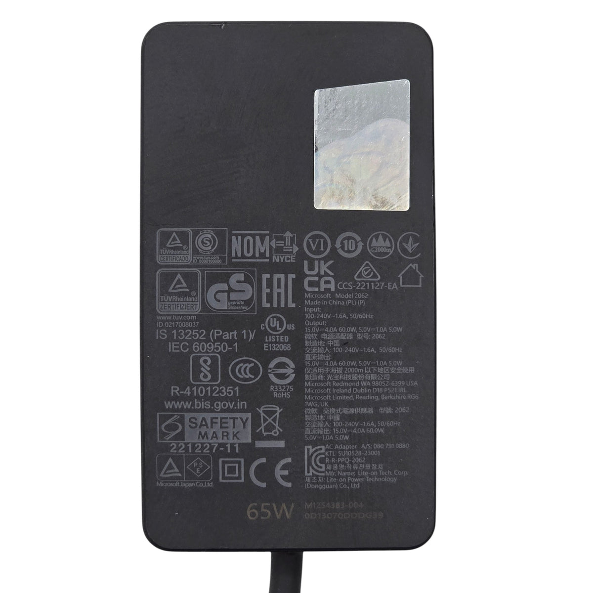 Genuine Microsoft Surface 65W AC Adapter Model 2062 Power Supply w/ USB Port